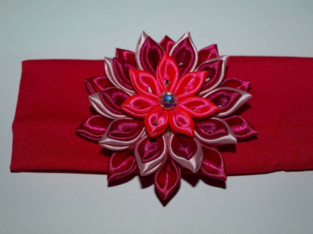 шелковый цветок Канзаши украшение для волос ручная работа